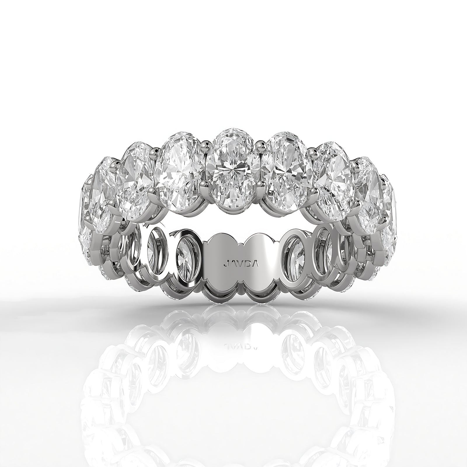 Oval Lab Diamond Women's Eternity Shared Prong Wedding Band 5.5 mm 5.05ctw.