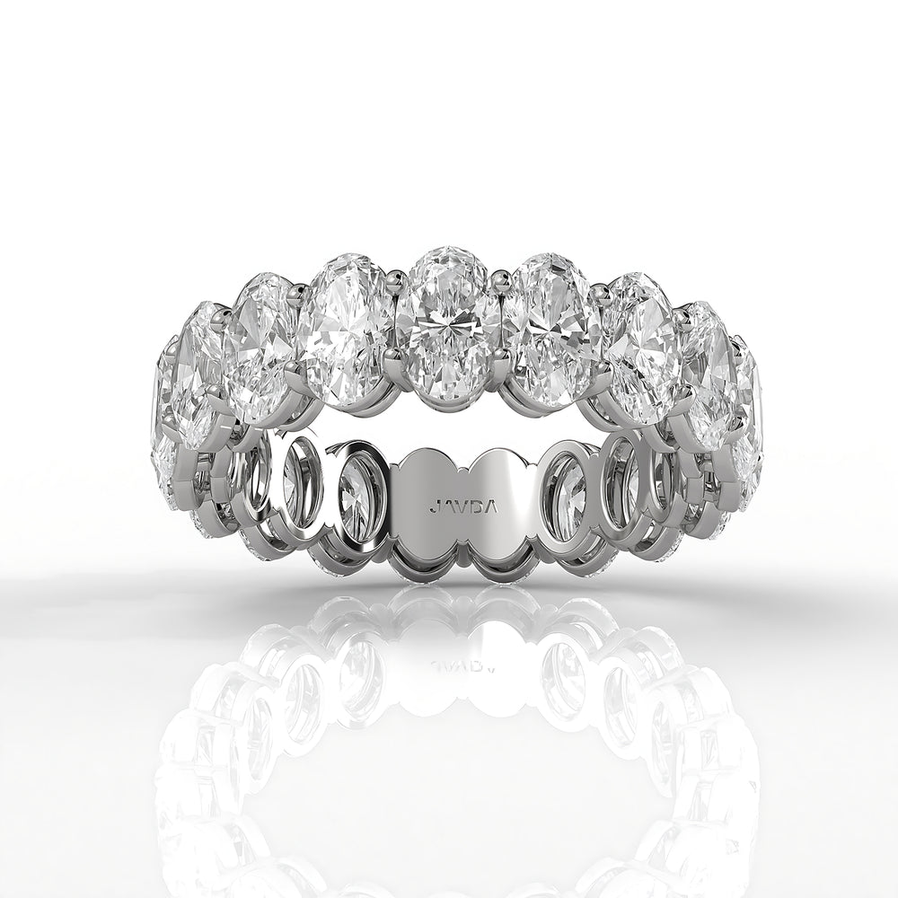 Oval Lab Diamond Women's Eternity Shared Prong Wedding Band 5.5 mm 5.05ctw.