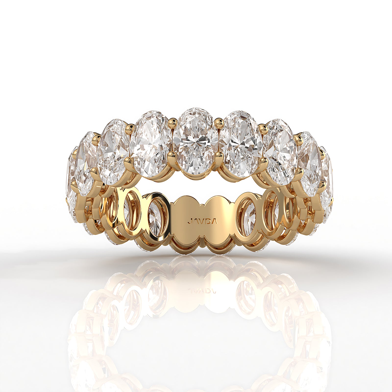 Oval Lab Diamond Women's Eternity Shared Prong Wedding Band 5.5 mm 5.05ctw.