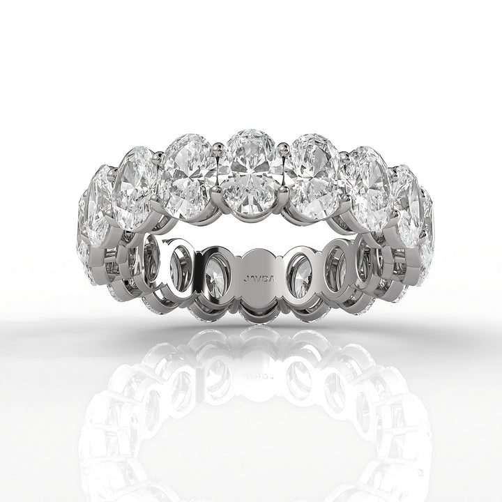 Women's Prong Set Oval Lab Diamond Eternity Wedding Band 5.5x3.9mm 5.45ctw.