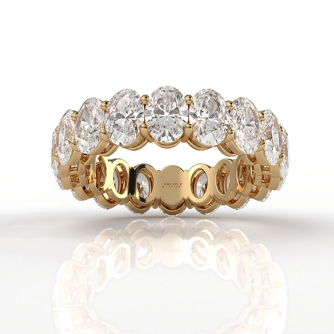 Women's Prong Set Oval Lab Diamond Eternity Wedding Band 5.5x3.9mm 5.45ctw.