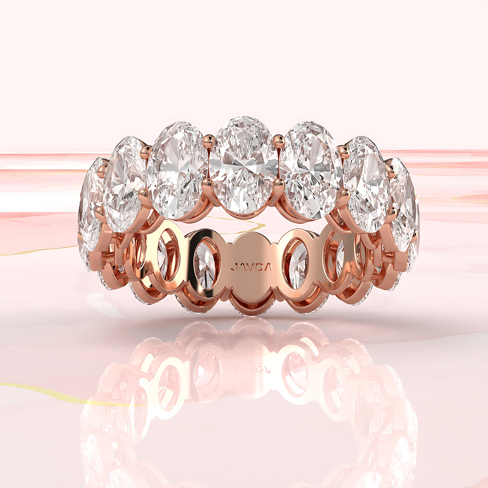 Oval Brilliant Lab Diamond Women's Eternity Ring 6.5 mm 7.7ctw.