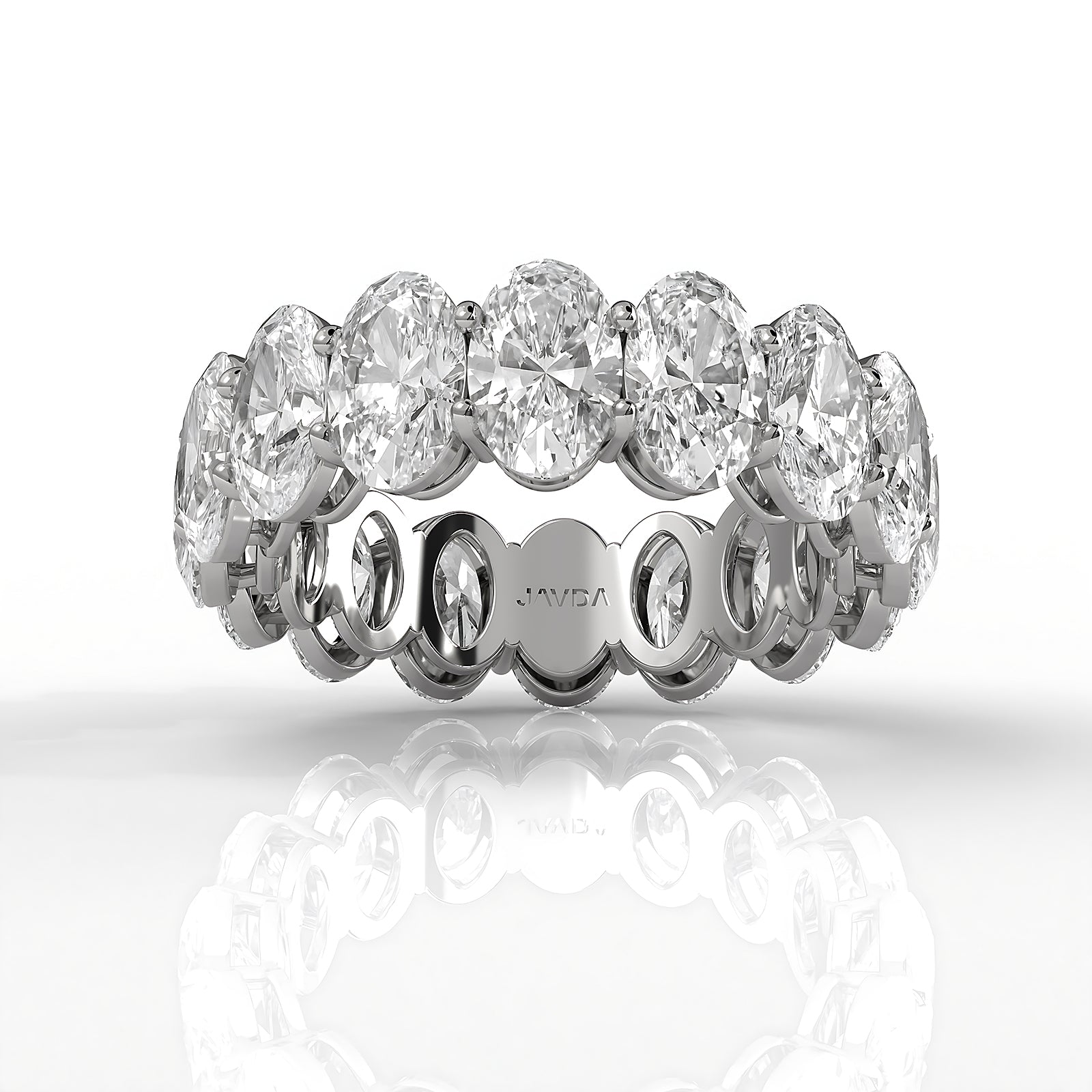 Oval Brilliant Lab Diamond Women's Eternity Ring 6.5 mm 7.7ctw.