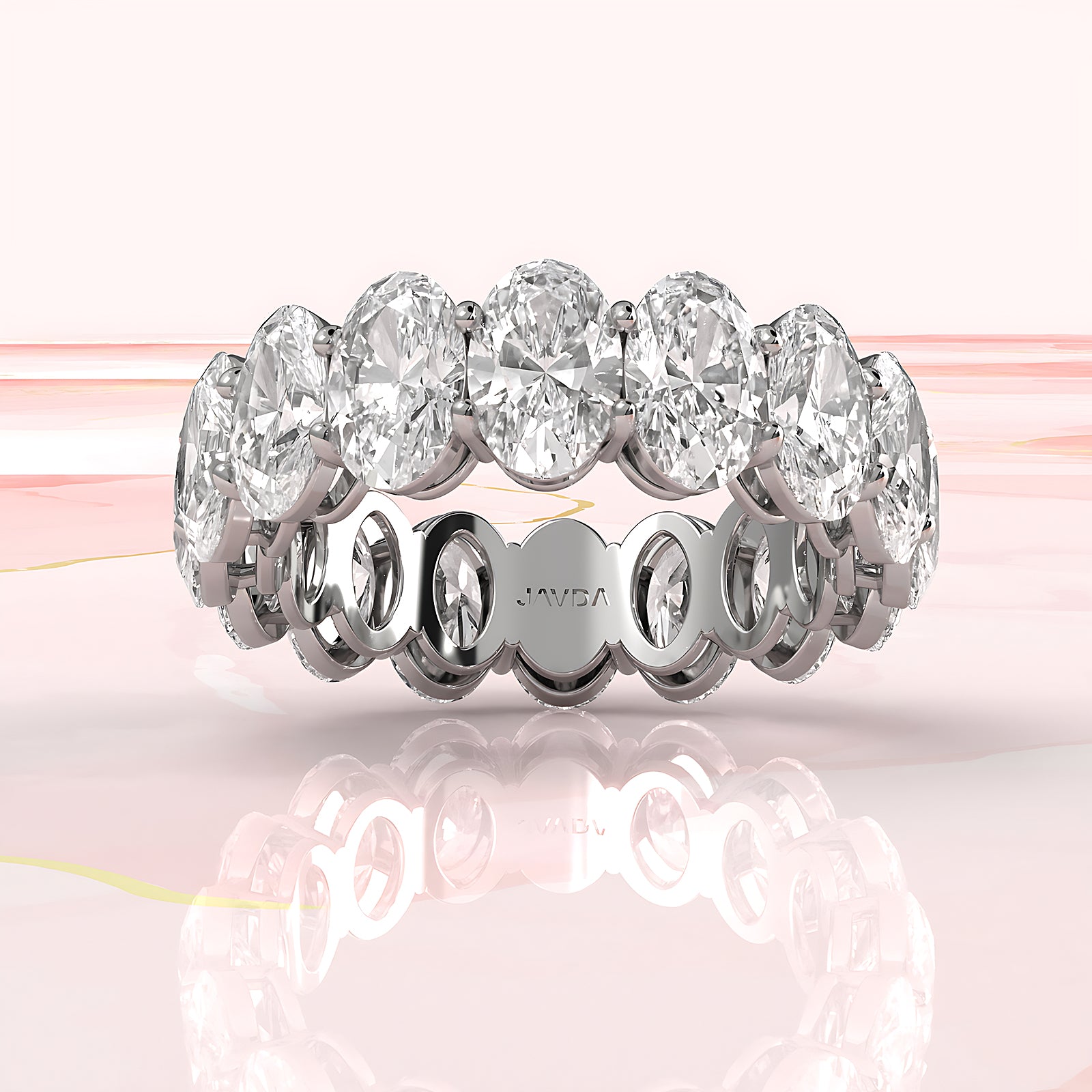 Oval Brilliant Lab Diamond Women's Eternity Ring 6.5 mm 7.7ctw.