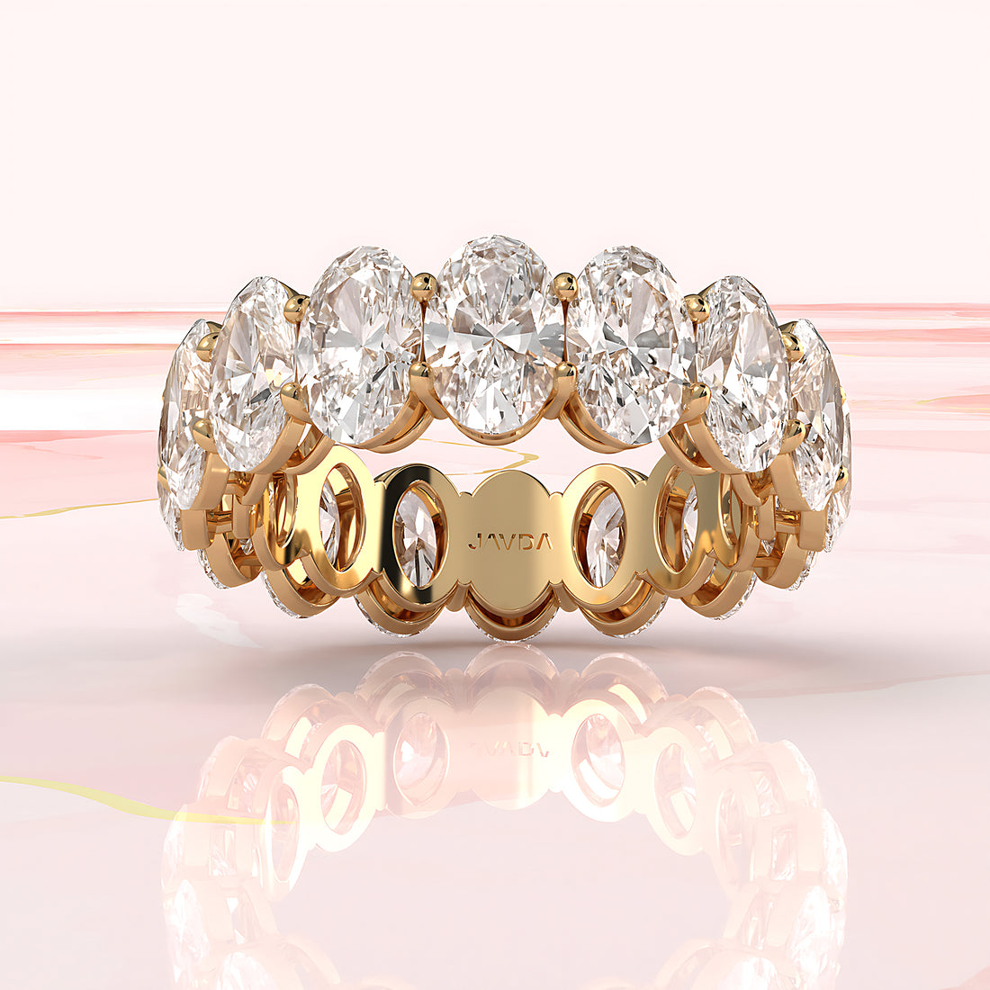 Oval Brilliant Lab Diamond Women's Eternity Ring 6.5 mm 7.7ctw.