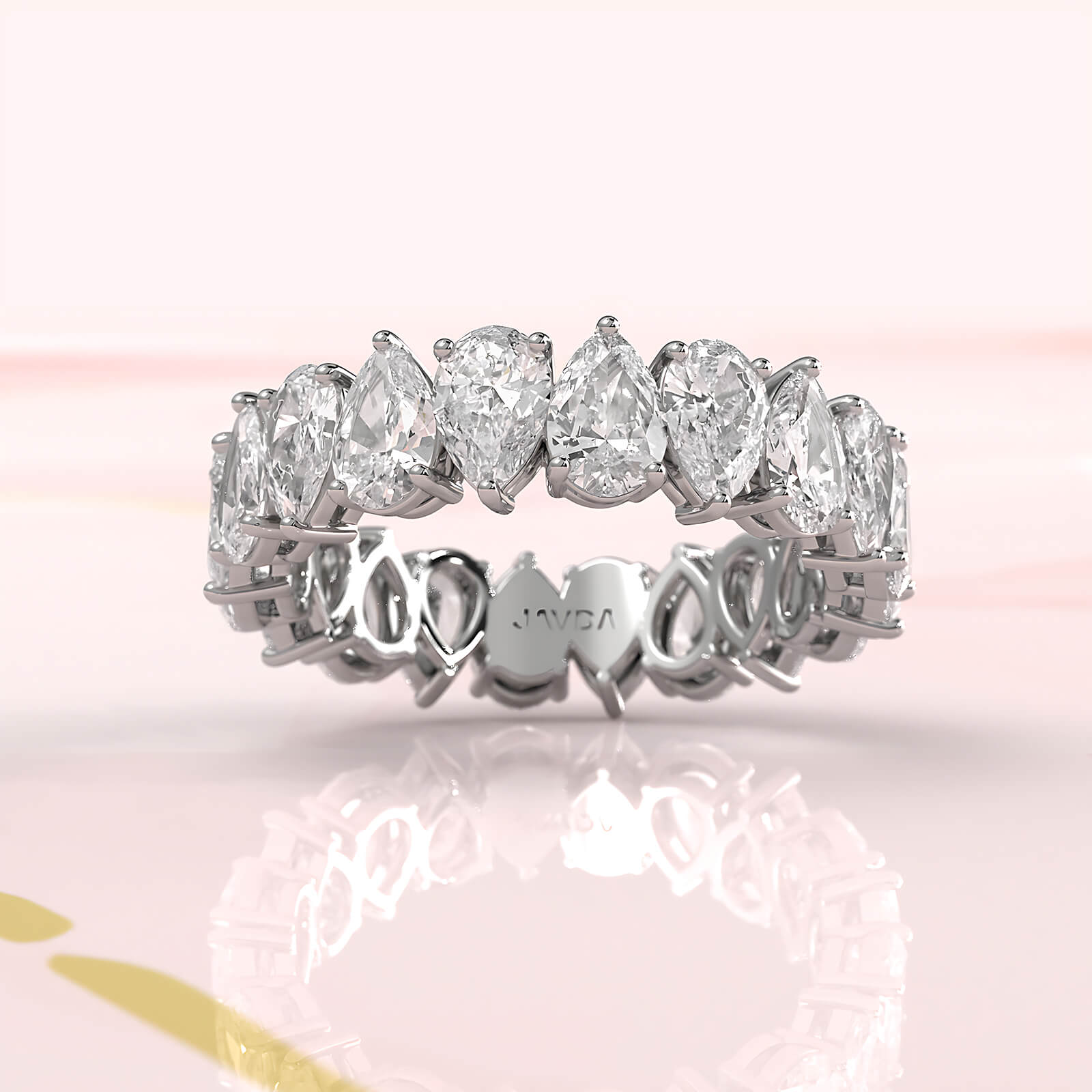 Pear Lab Diamond Women's Eternity Shared Prong Wedding Band 5 mm 3.80ctw.