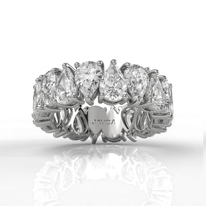 Women's Shared Prong Eternity Pear Lab Diamond Wedding Band 6 mm 6.30ctw.
