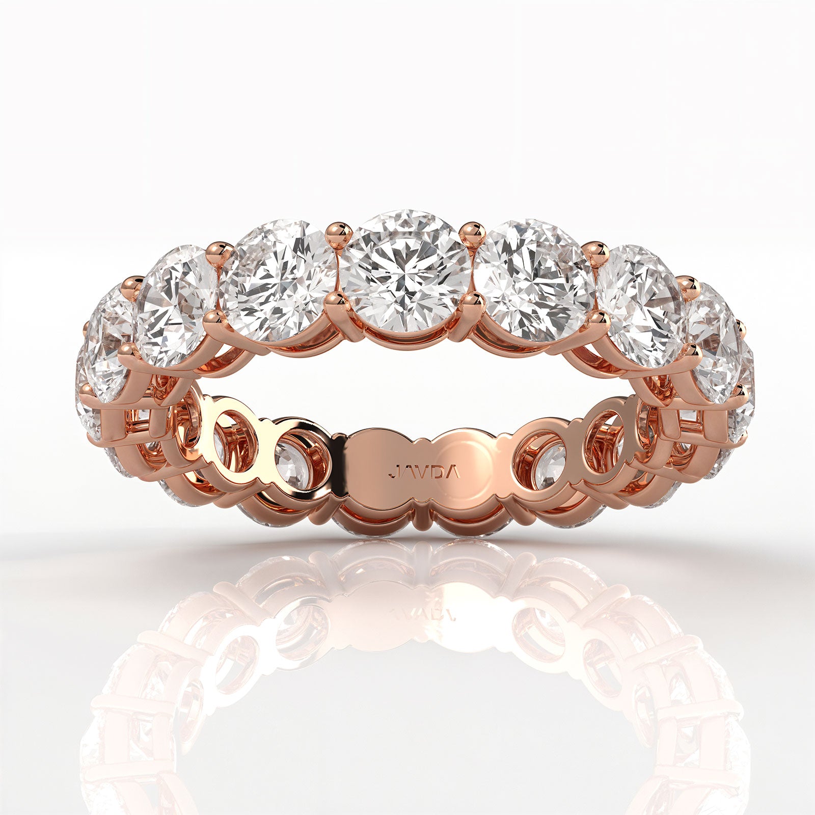 Round Lab Diamond Women's Eternity Shared Prong Wedding Band 4 mm 3.85ctw.