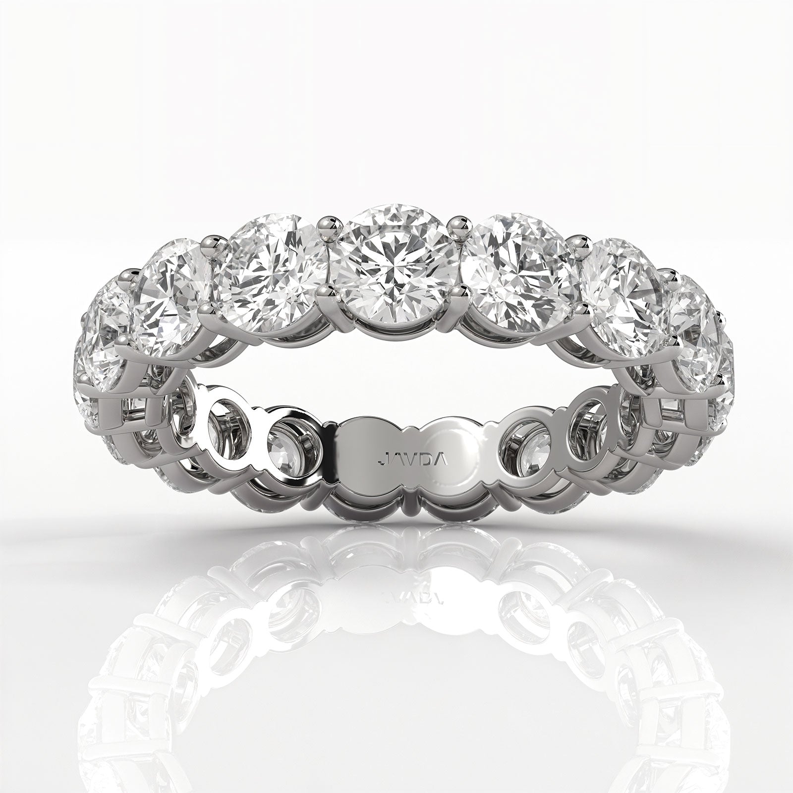 Round Lab Diamond Women's Eternity Shared Prong Wedding Band 4 mm 3.85ctw.