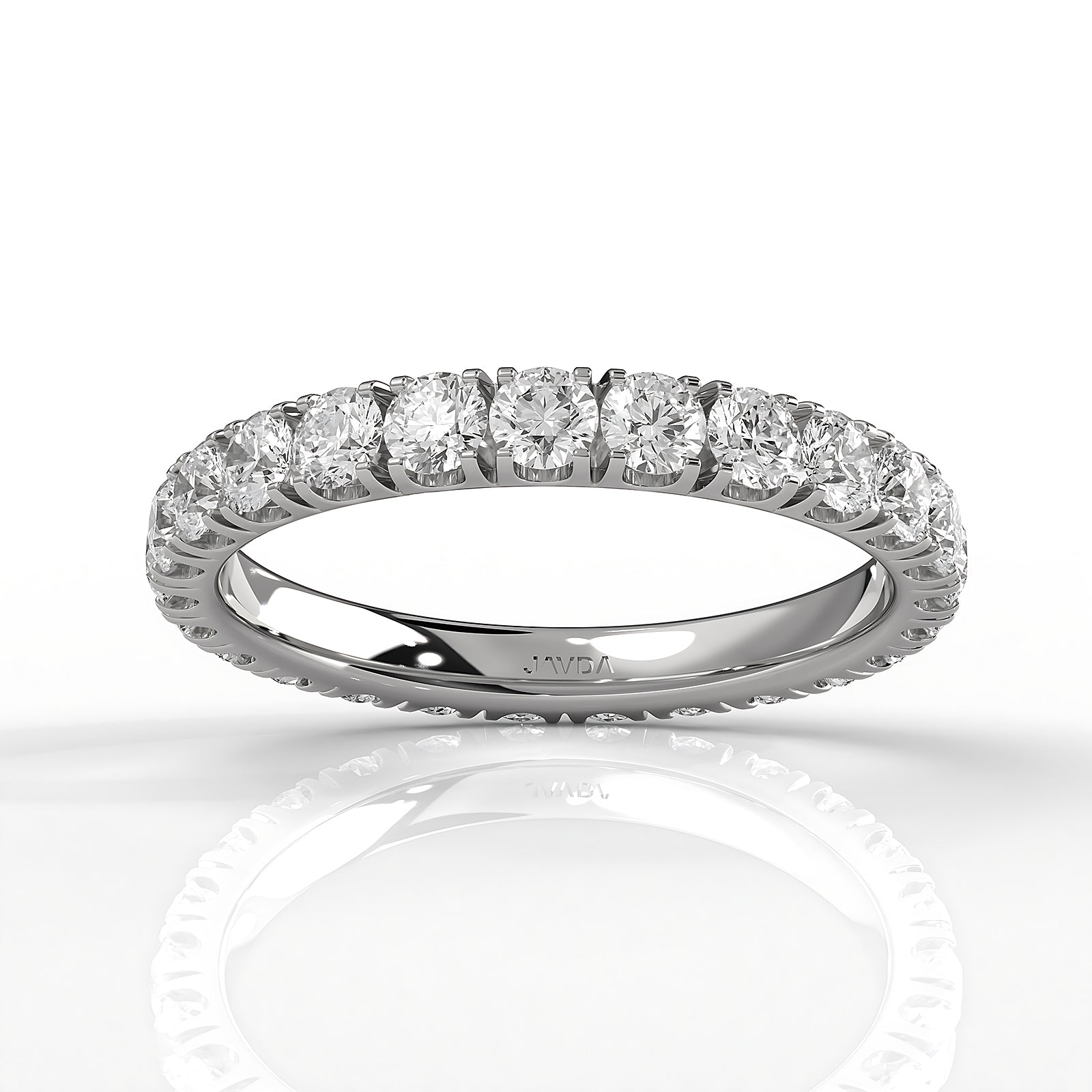 Women's Eternity Round Lab Diamond Shared Prong Set Wedding Band 2.5 mm 1.35ctw.