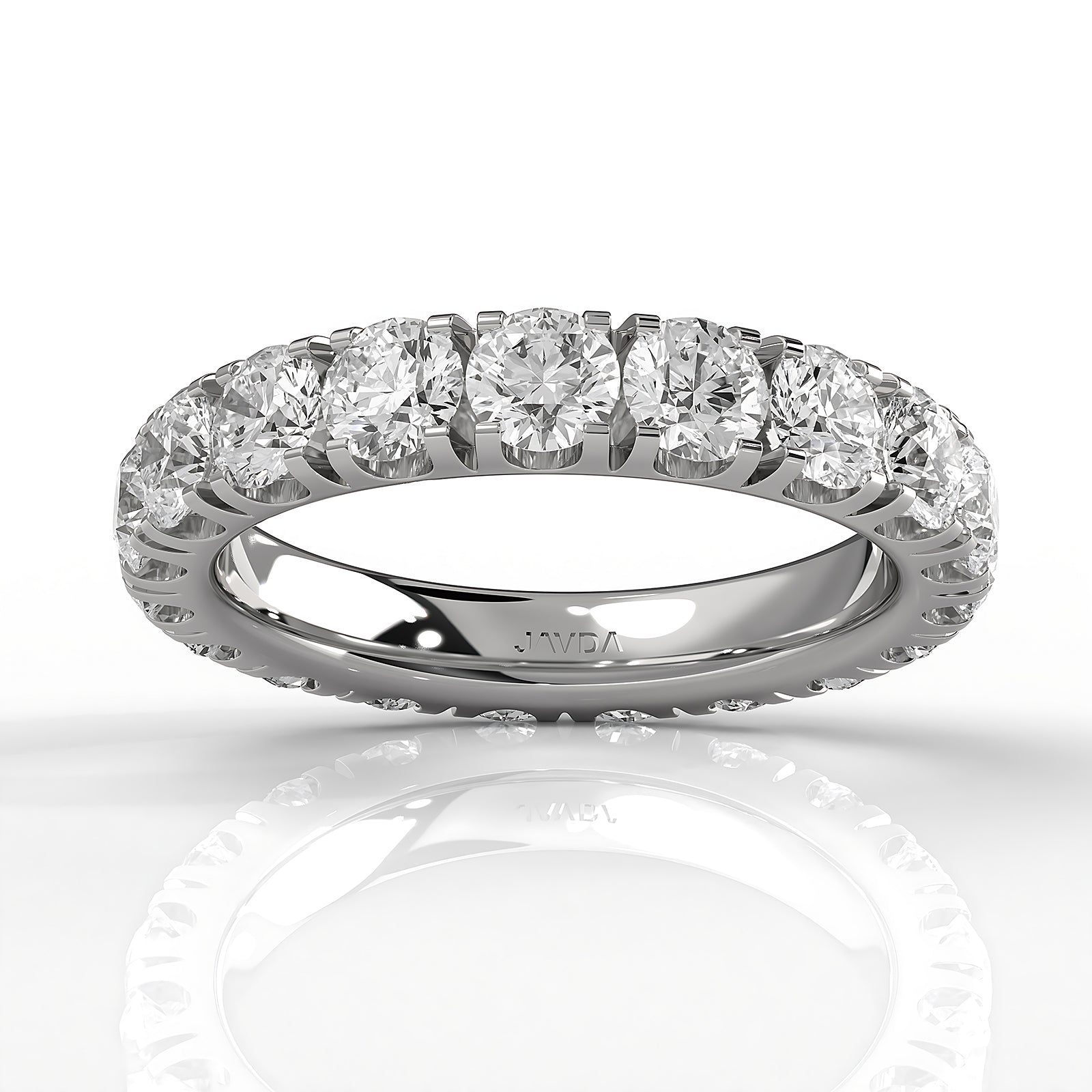 Round Lab Diamond Women's Eternity Shared Prong Wedding Band 3.5 mm 2.9ctw.