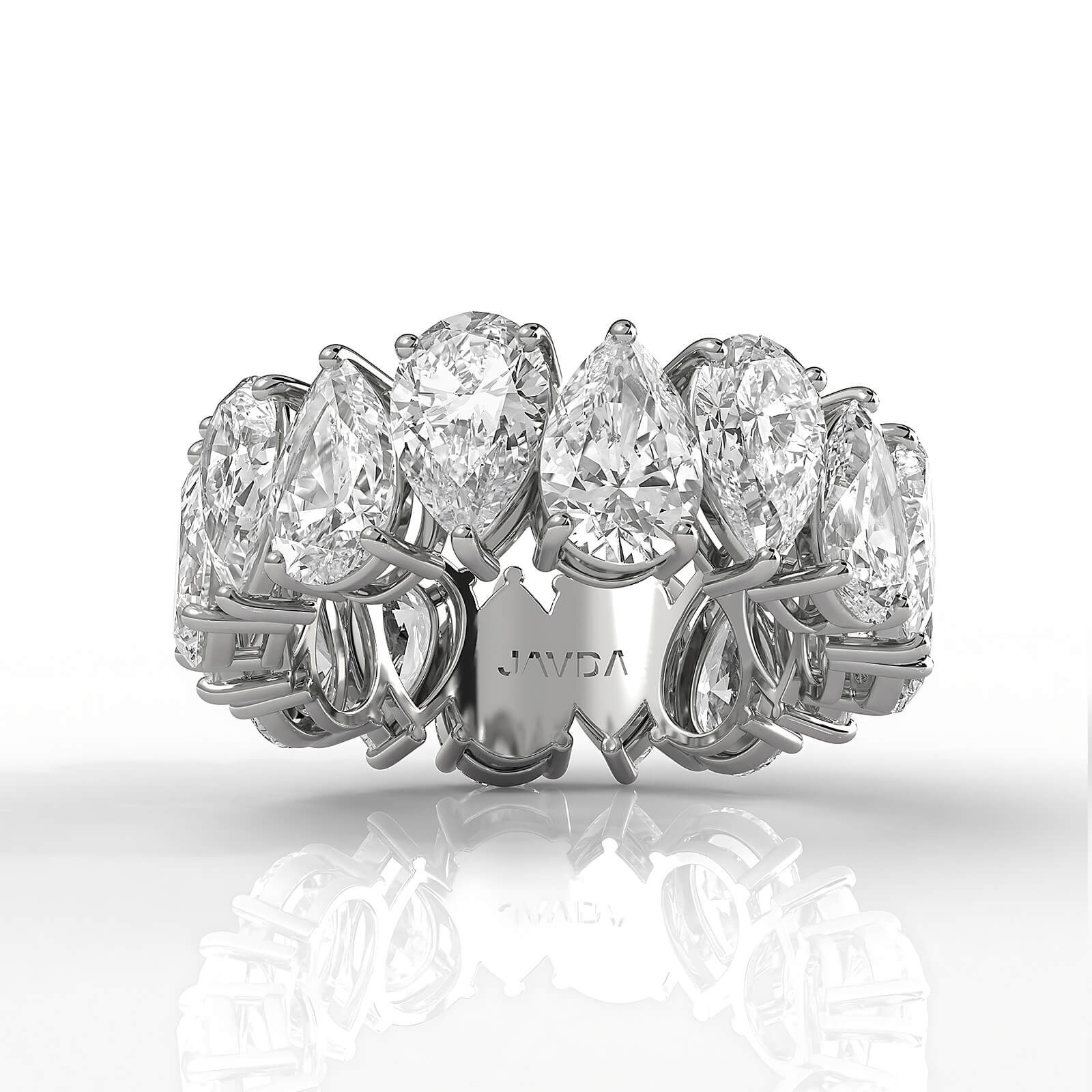 Shared Prong Pear Lab Diamond Women's Eternity Wedding Band 7 mm 8ctw.