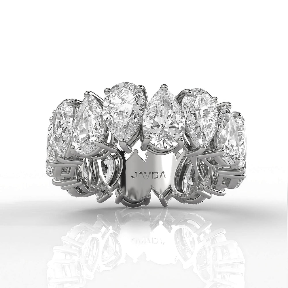 Shared Prong Pear Lab Diamond Women's Eternity Wedding Band 7 mm 8ctw.