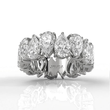 Shared Prong Pear Lab Diamond Women's Eternity Wedding Band 7 mm 8ctw.