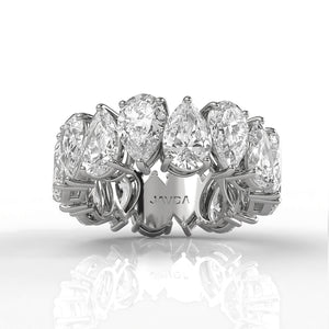Shared Prong Pear Lab Diamond Women's Eternity Wedding Band 7 mm 8ctw.