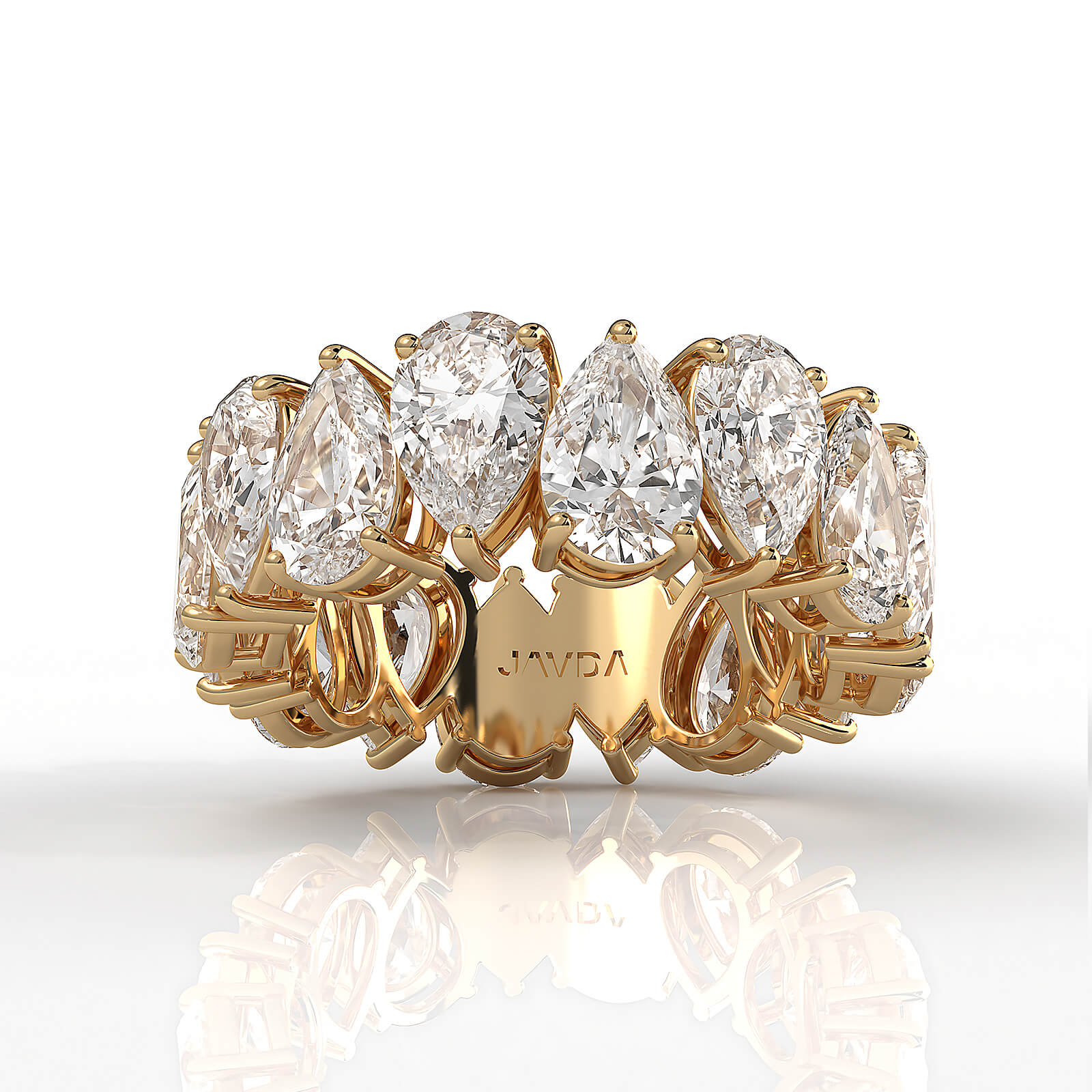 Shared Prong Pear Lab Diamond Women's Eternity Wedding Band 7 mm 8ctw.