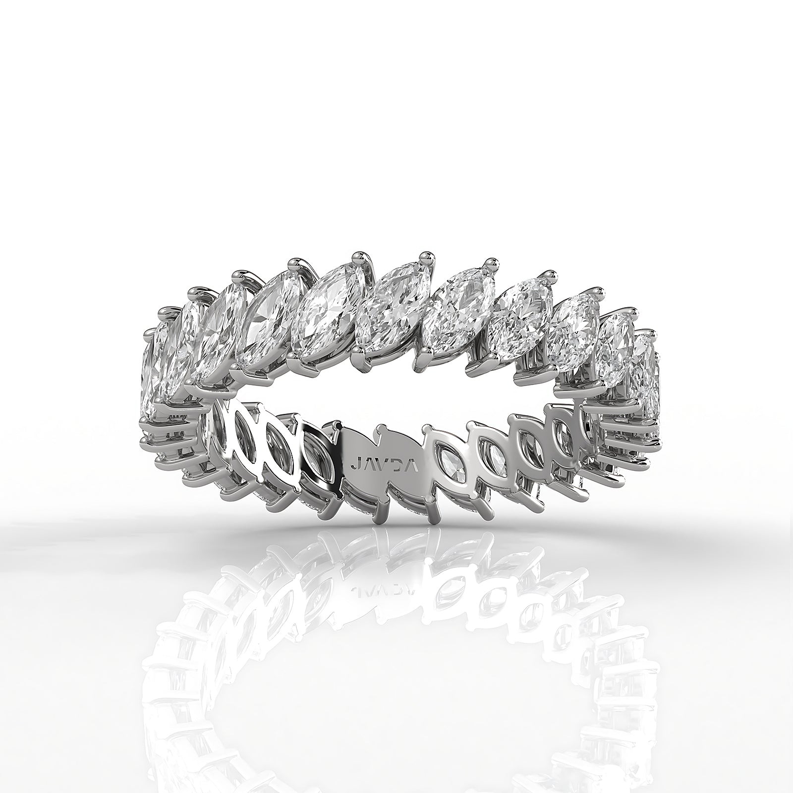 Marquise Lab Diamond Women's Eternity Shared Prong Wedding Band 4.5 mm 2ctw.