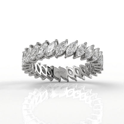 Marquise Lab Diamond Women's Eternity Shared Prong Wedding Band 4.5 mm 2ctw.