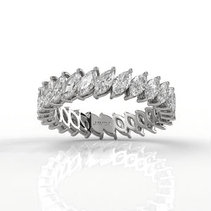 Marquise Lab Diamond Women's Eternity Shared Prong Wedding Band 4.5 mm 2ctw.