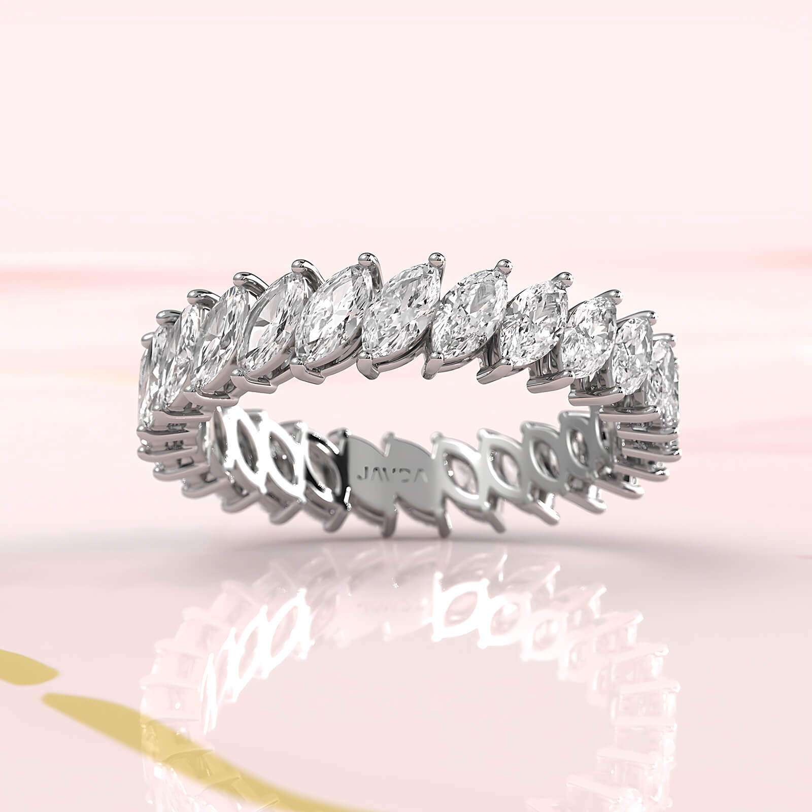 Marquise Lab Diamond Women's Eternity Shared Prong Wedding Band 4.5 mm 2ctw.