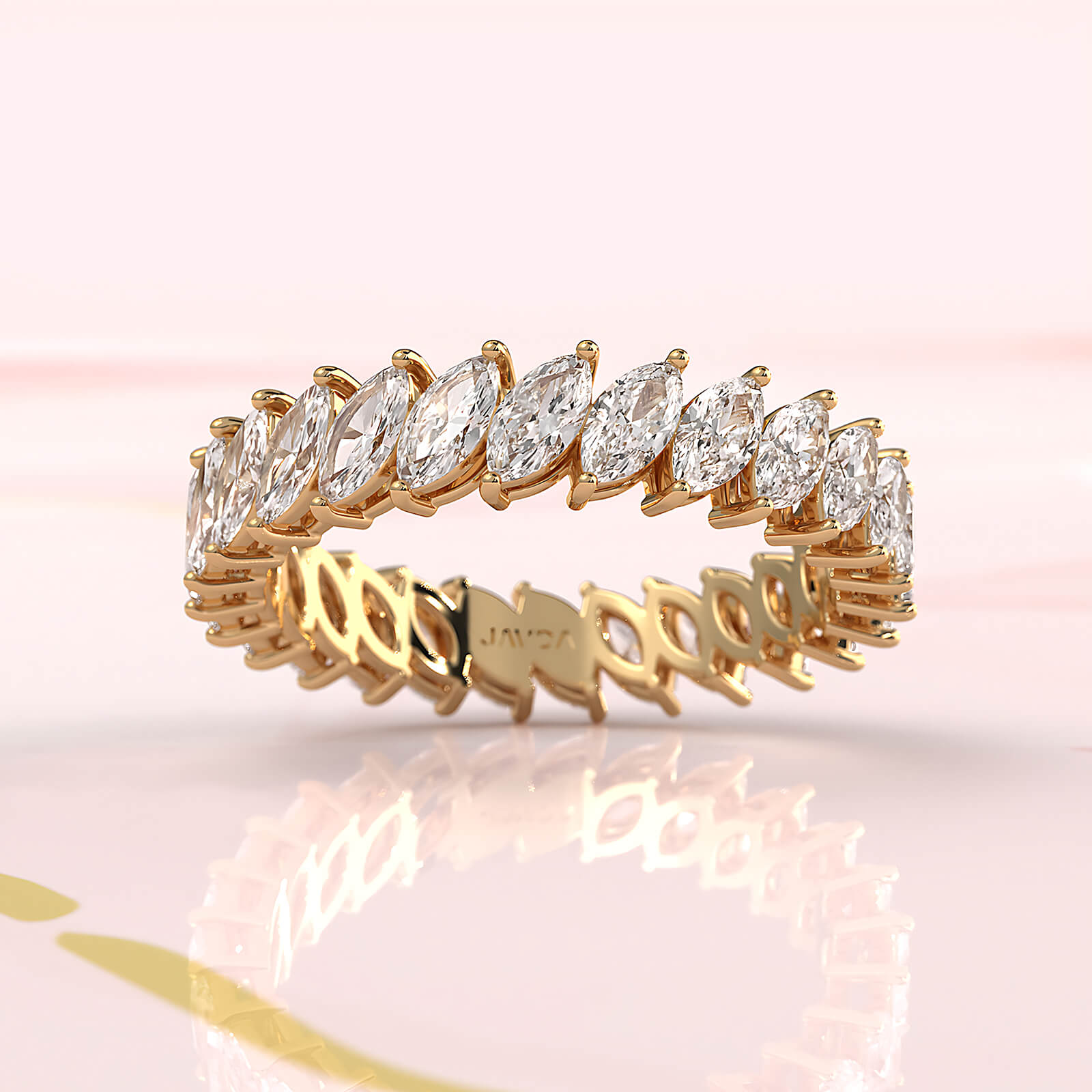 Marquise Lab Diamond Women's Eternity Shared Prong Wedding Band 4.5 mm 2ctw.