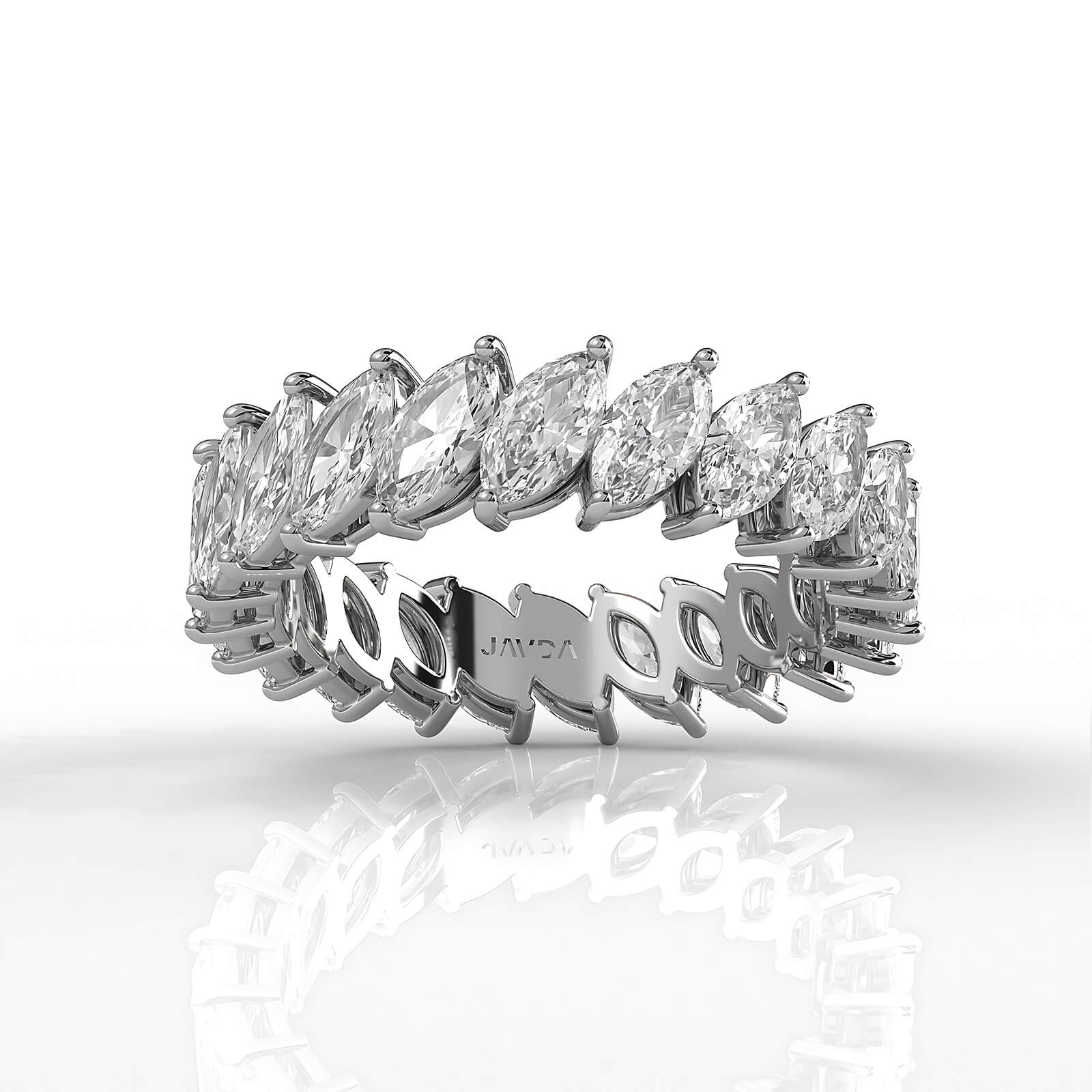 Marquise Lab Diamond Shared Prong Women's Wedding Band 5.5 mm 3.15ctw.