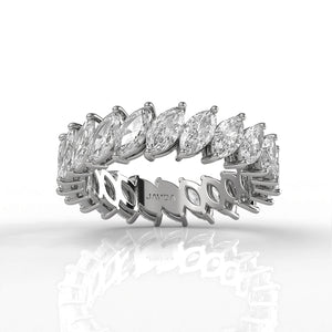 Marquise Lab Diamond Shared Prong Women's Wedding Band 5.5 mm 3.15ctw.