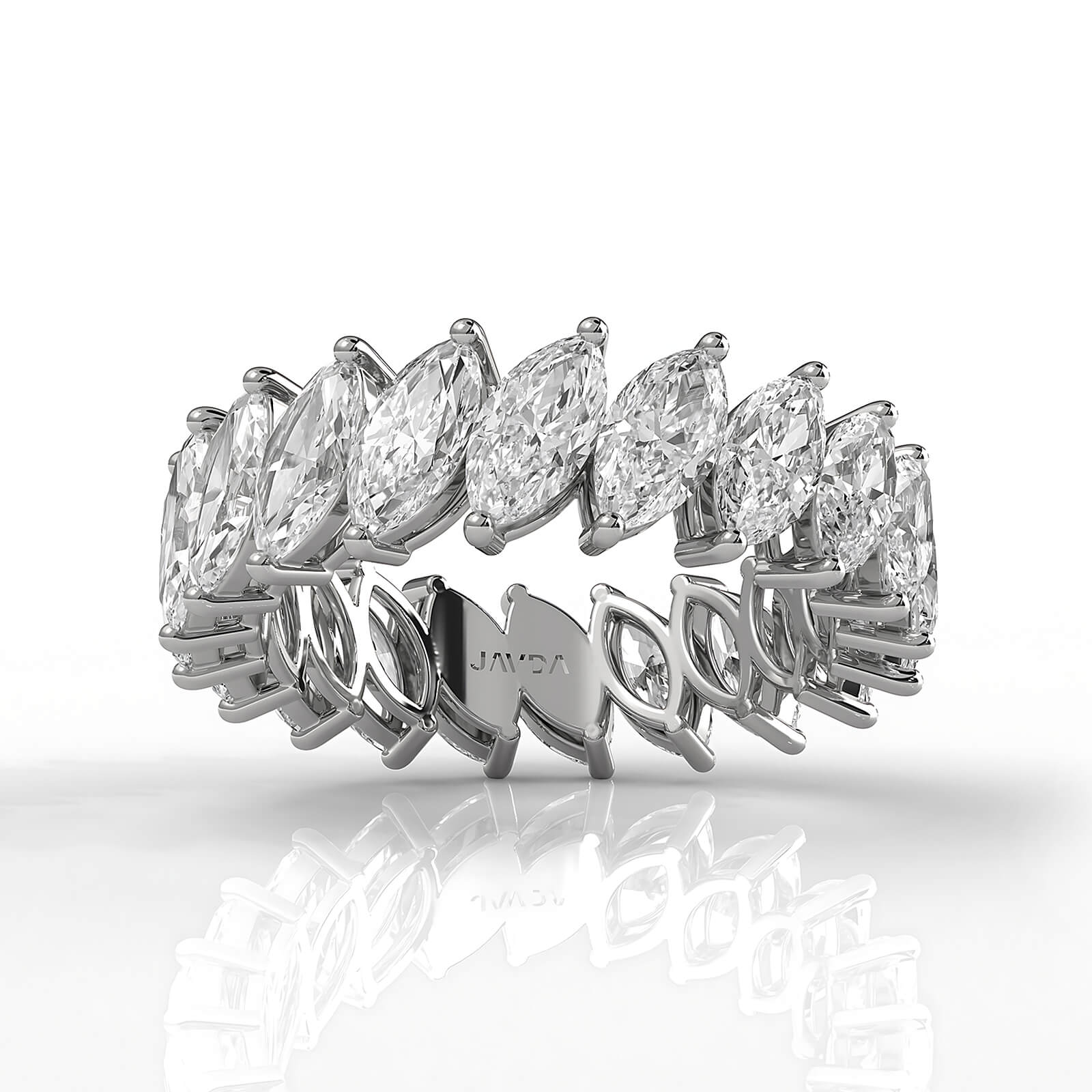 Shared Prong Set Marquise Lab Diamond Women's Eternity Wedding Band 6.5 mm 4.25ctw.