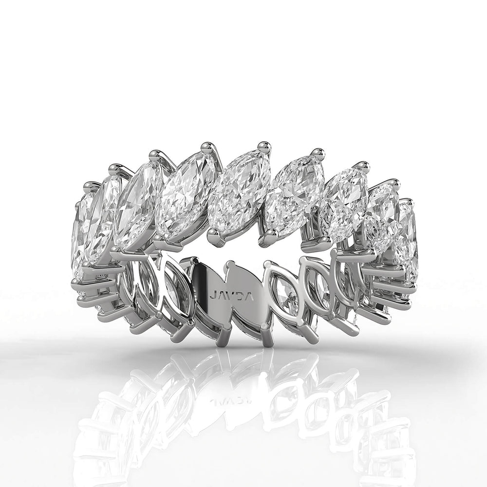 Shared Prong Set Marquise Lab Diamond Women's Eternity Wedding Band 6.5 mm 4.25ctw.