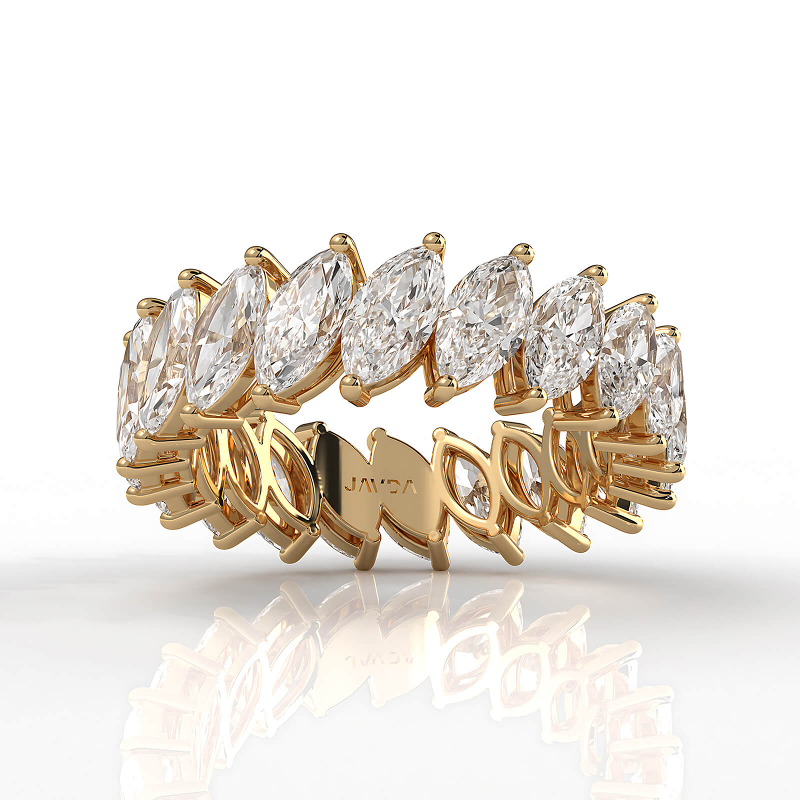 Shared Prong Set Marquise Lab Diamond Women's Eternity Wedding Band 6.5 mm 4.25ctw.