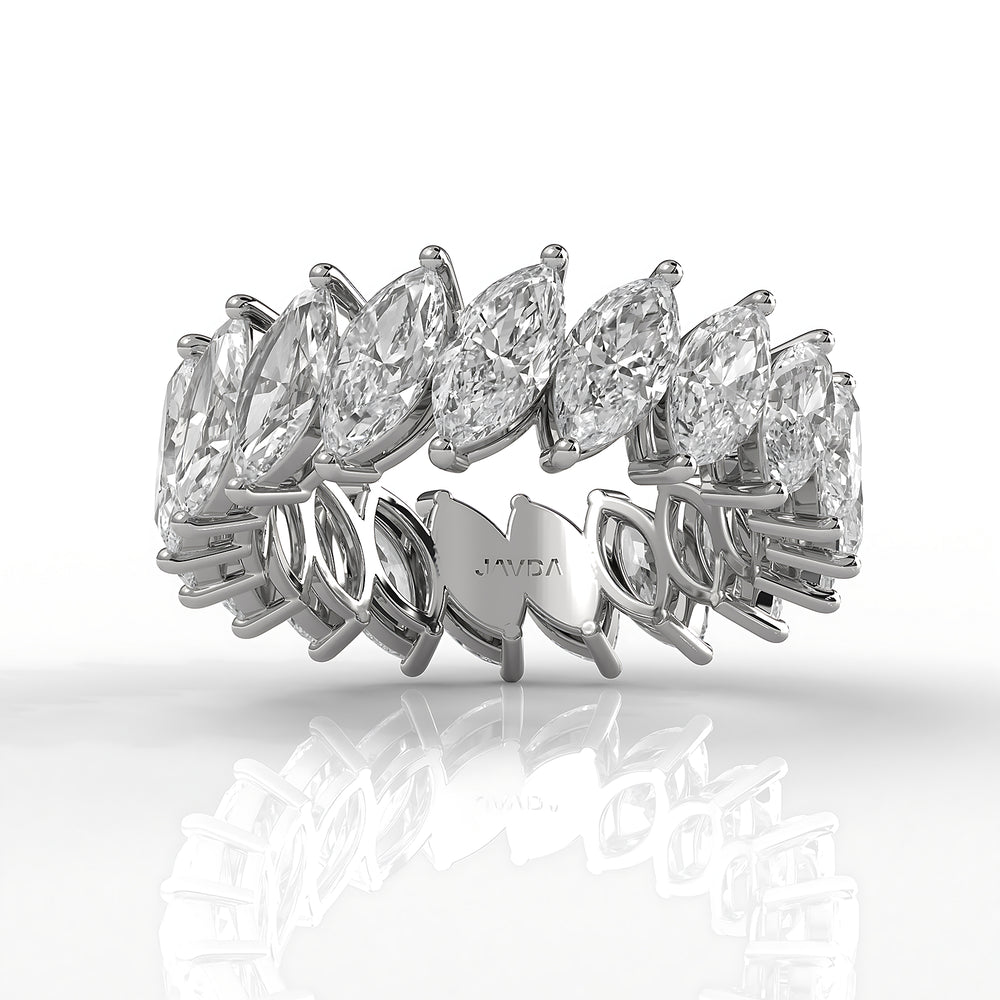 Marquise Lab Diamond Shared Prong Women's Wedding Band 7 mm 4.8ctw.