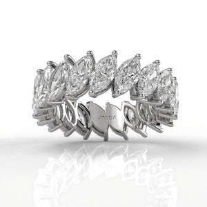 Marquise Lab Diamond Shared Prong Women's Wedding Band 7 mm 4.8ctw.