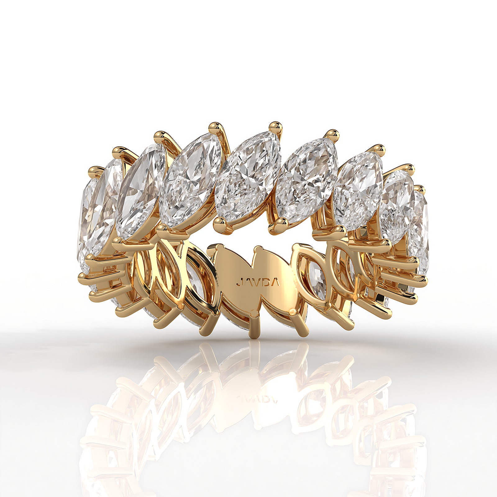 Marquise Lab Diamond Shared Prong Women's Wedding Band 7 mm 4.8ctw.