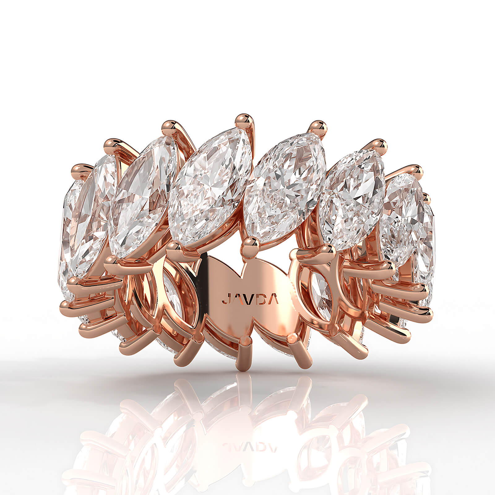 Shared Prong Eternity Marquise Lab Diamond Women's Wedding Band 8.5 mm 7.5ctw.