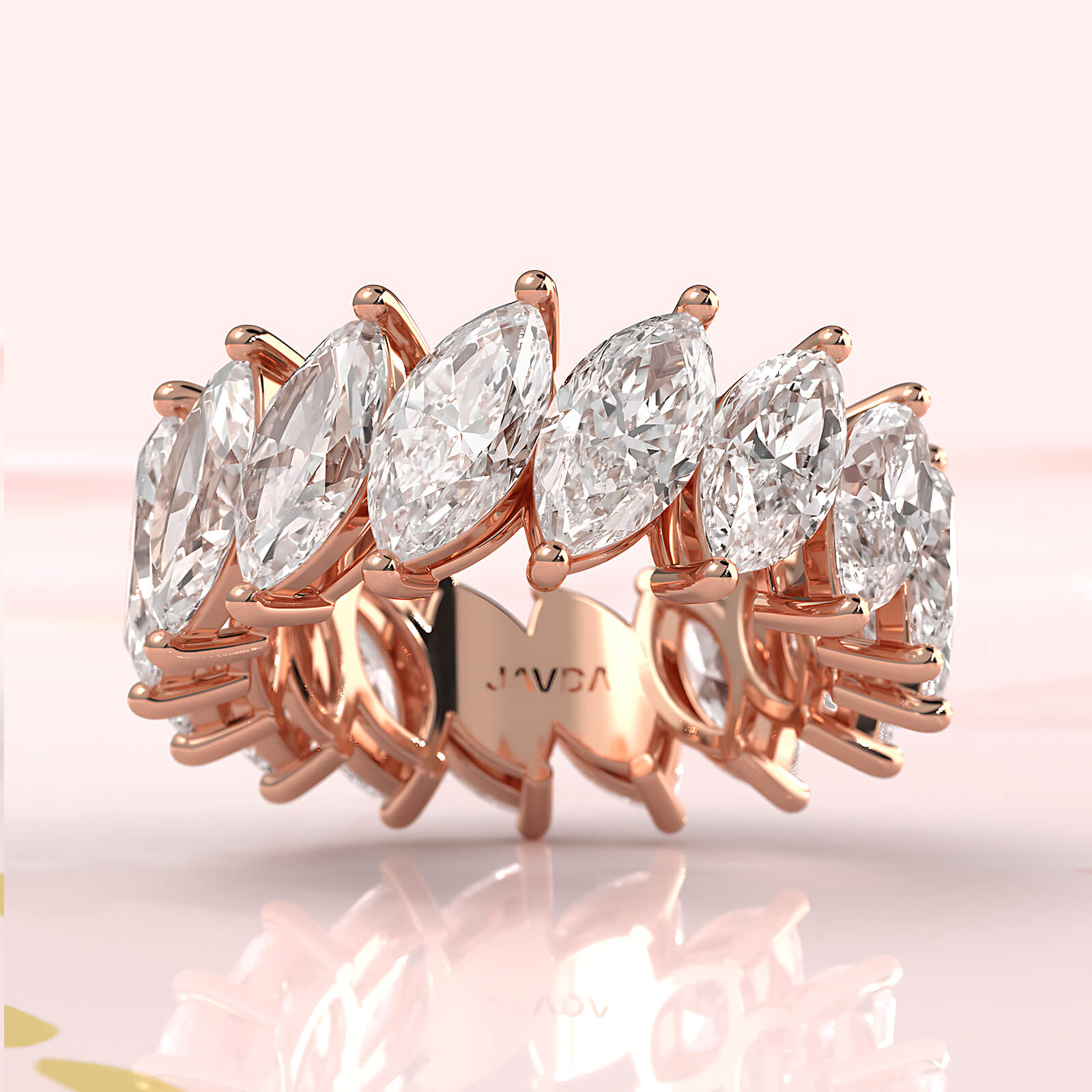 Shared Prong Eternity Marquise Lab Diamond Women's Wedding Band 8.5 mm 7.5ctw.