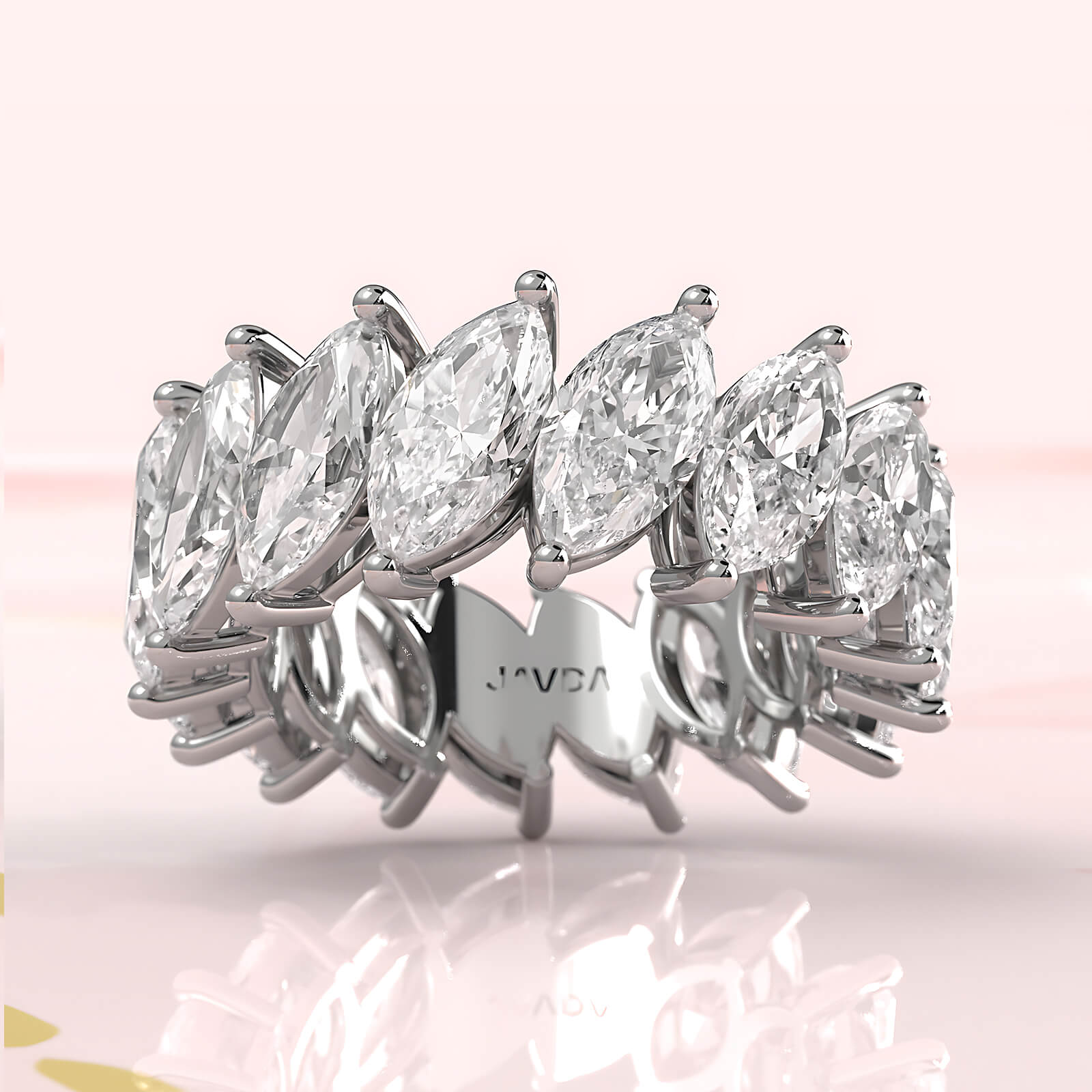 Shared Prong Eternity Marquise Lab Diamond Women's Wedding Band 8.5 mm 7.5ctw.