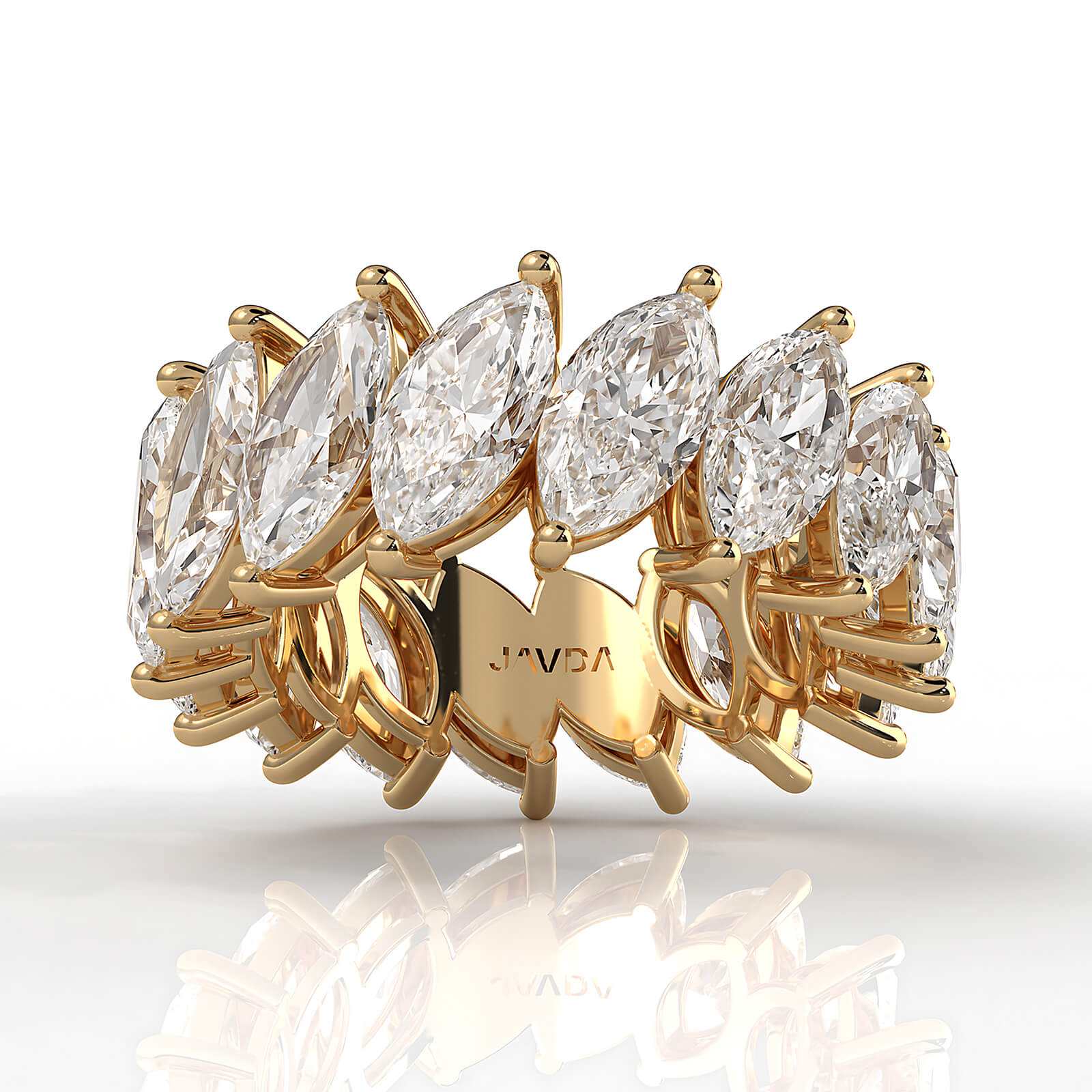 Shared Prong Eternity Marquise Lab Diamond Women's Wedding Band 8.5 mm 7.5ctw.