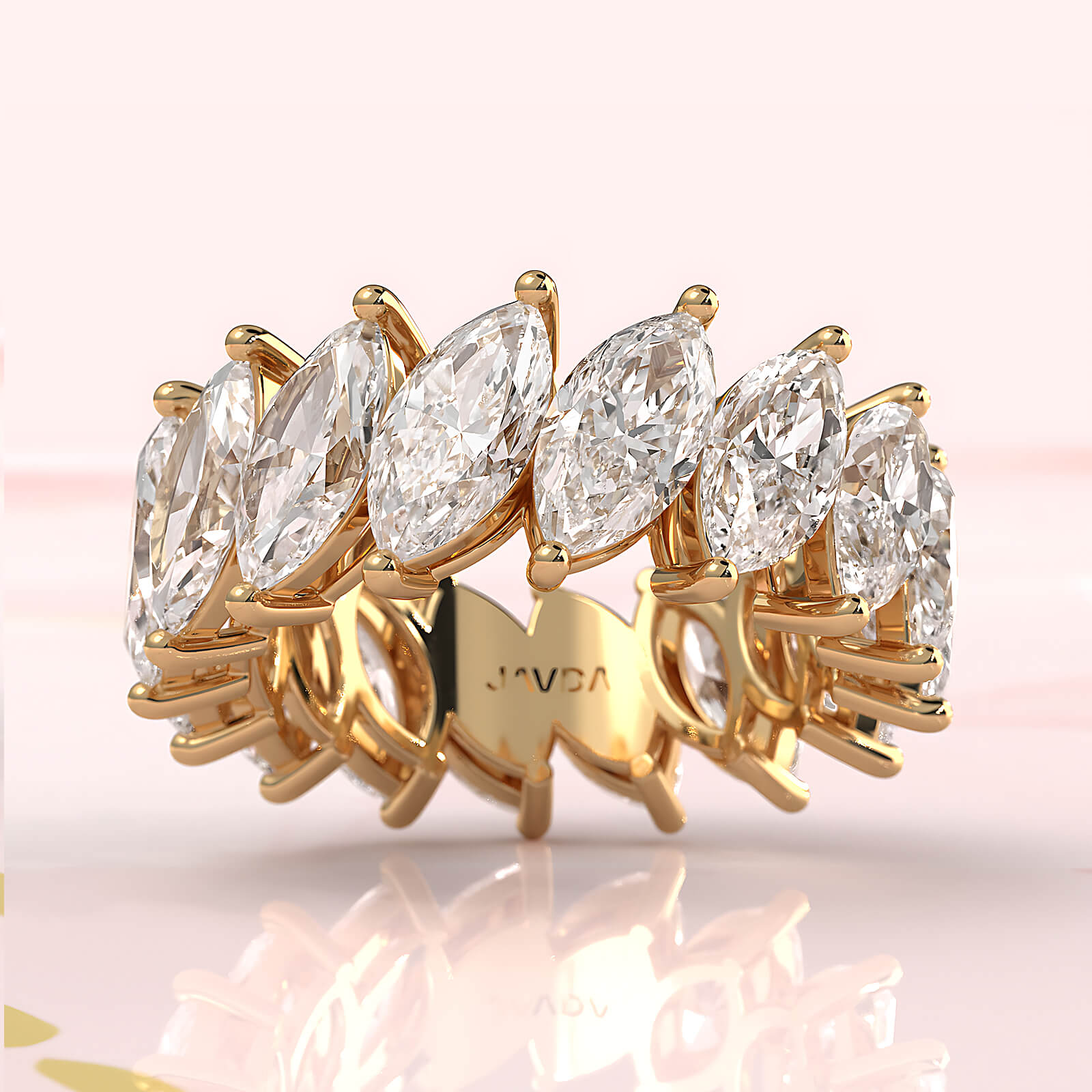 Shared Prong Eternity Marquise Lab Diamond Women's Wedding Band 8.5 mm 7.5ctw.