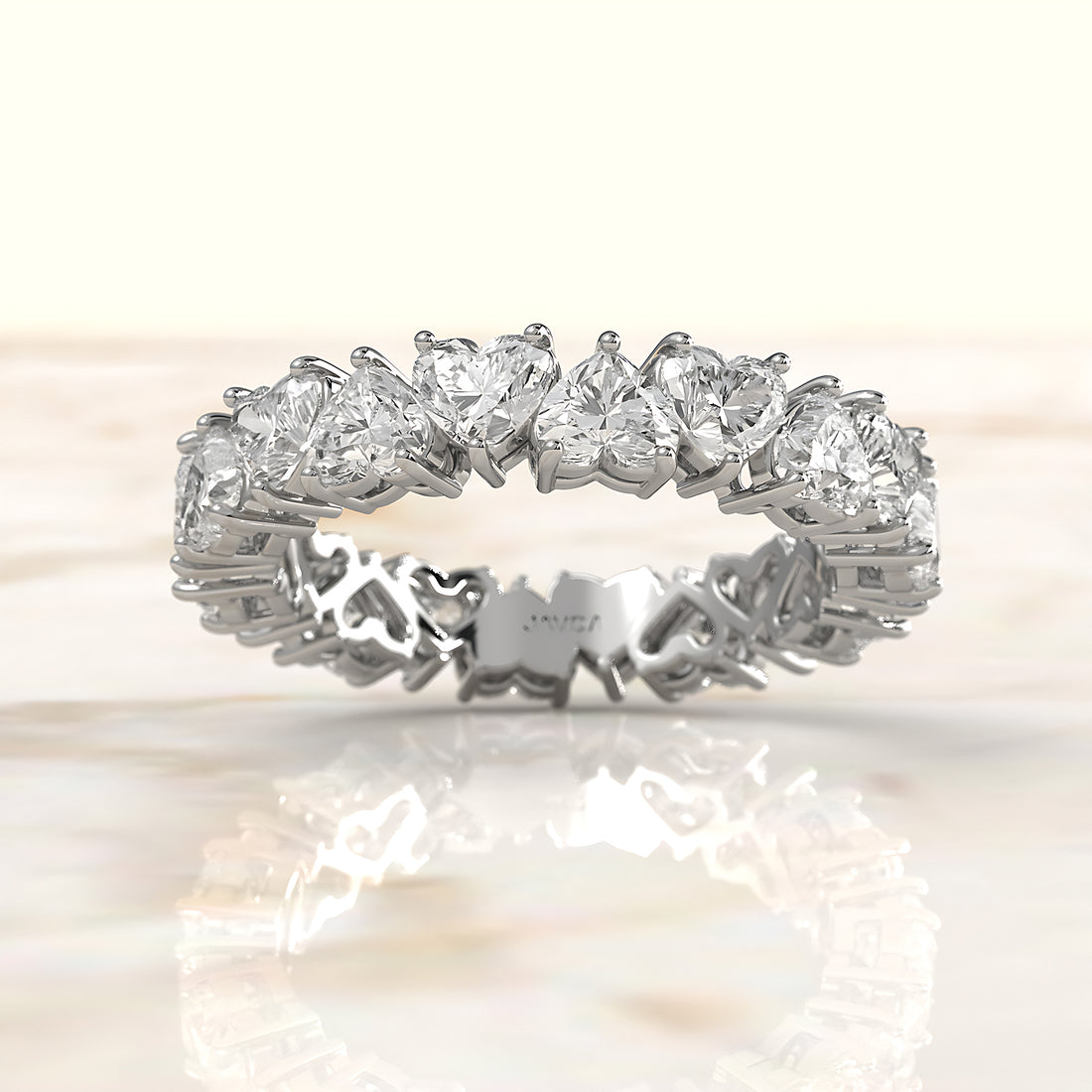 Heart Lab Diamond Eternity Shared Prong Women's Wedding Band 3.5 mm 3.8ctw.