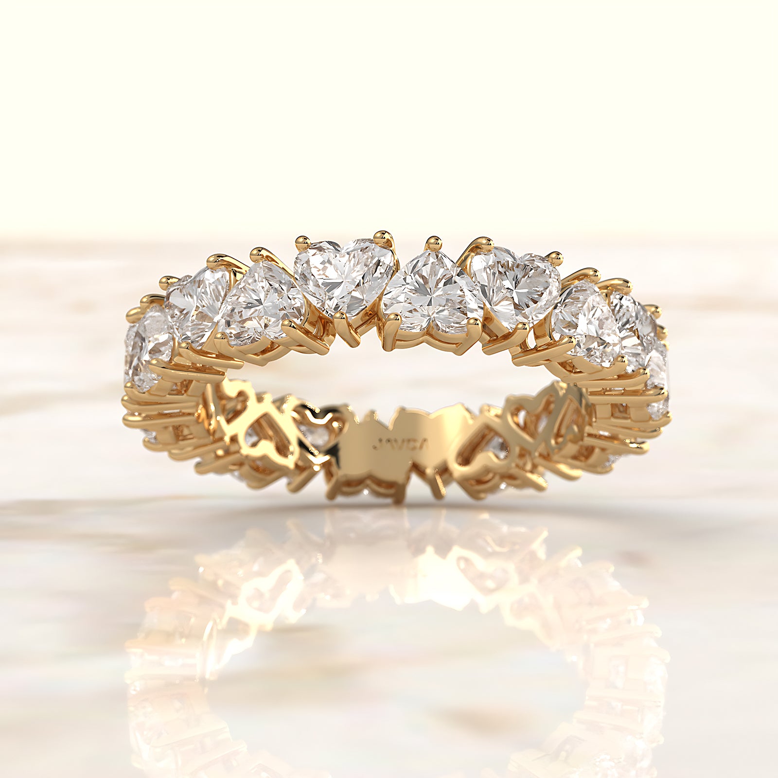 Heart Lab Diamond Eternity Shared Prong Women's Wedding Band 3.5 mm 3.8ctw.