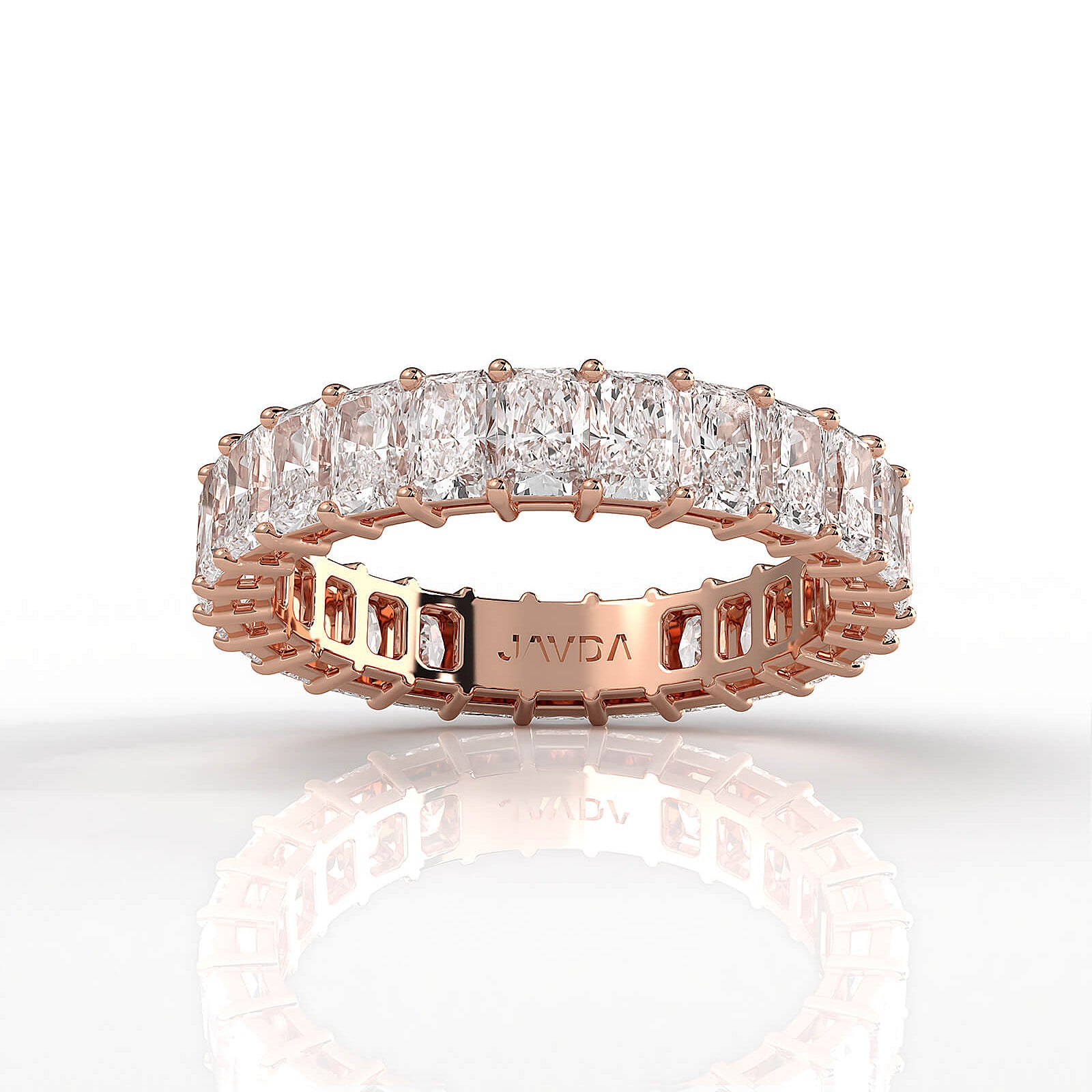 Radiant Cut Lab Diamond Shared Prong Women's Eternity Wedding Band 3.75 mm 3.60ctw.