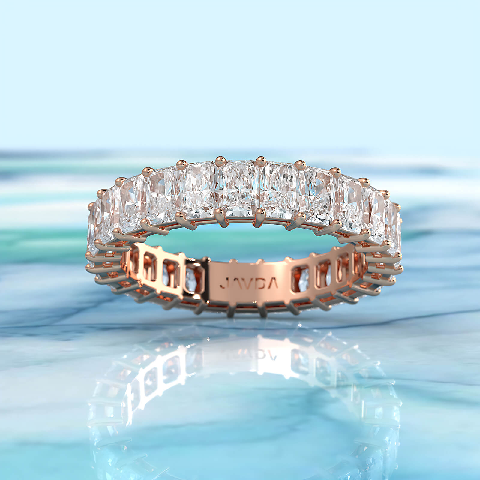 Radiant Cut Lab Diamond Shared Prong Women's Eternity Wedding Band 3.75 mm 3.60ctw.