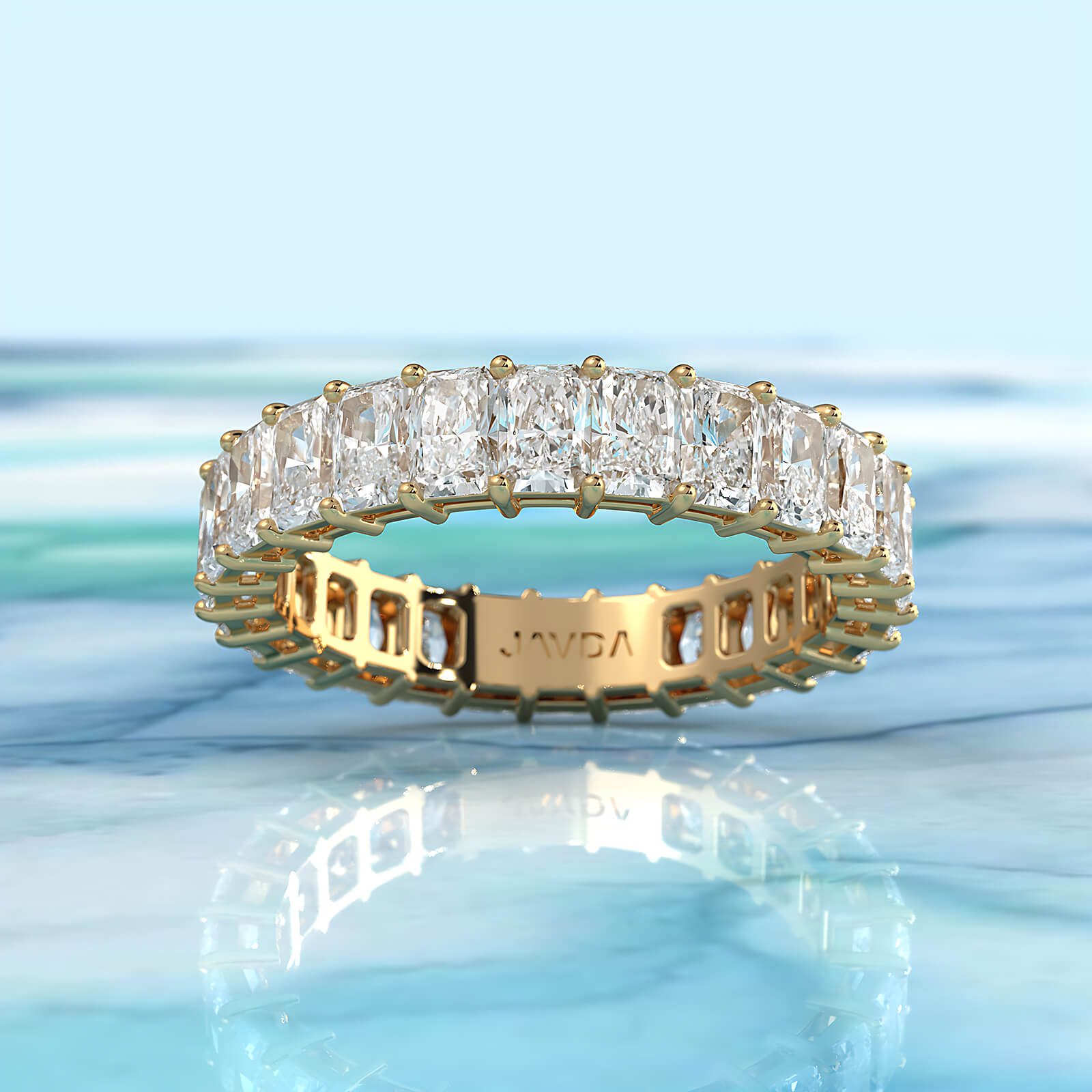 Radiant Cut Lab Diamond Shared Prong Women's Eternity Wedding Band 3.75 mm 3.60ctw.