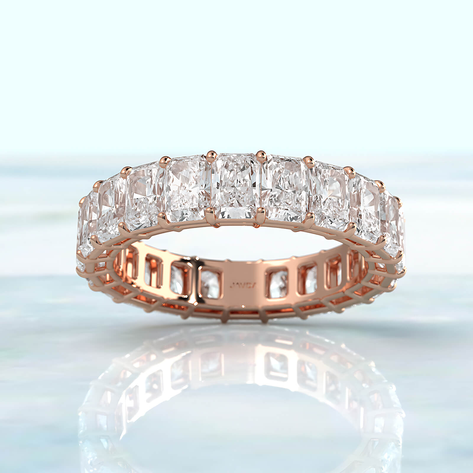 Shared Prong Radiant Lab Diamond Women's Eternity Wedding Band 4.25 mm 4.80ctw.