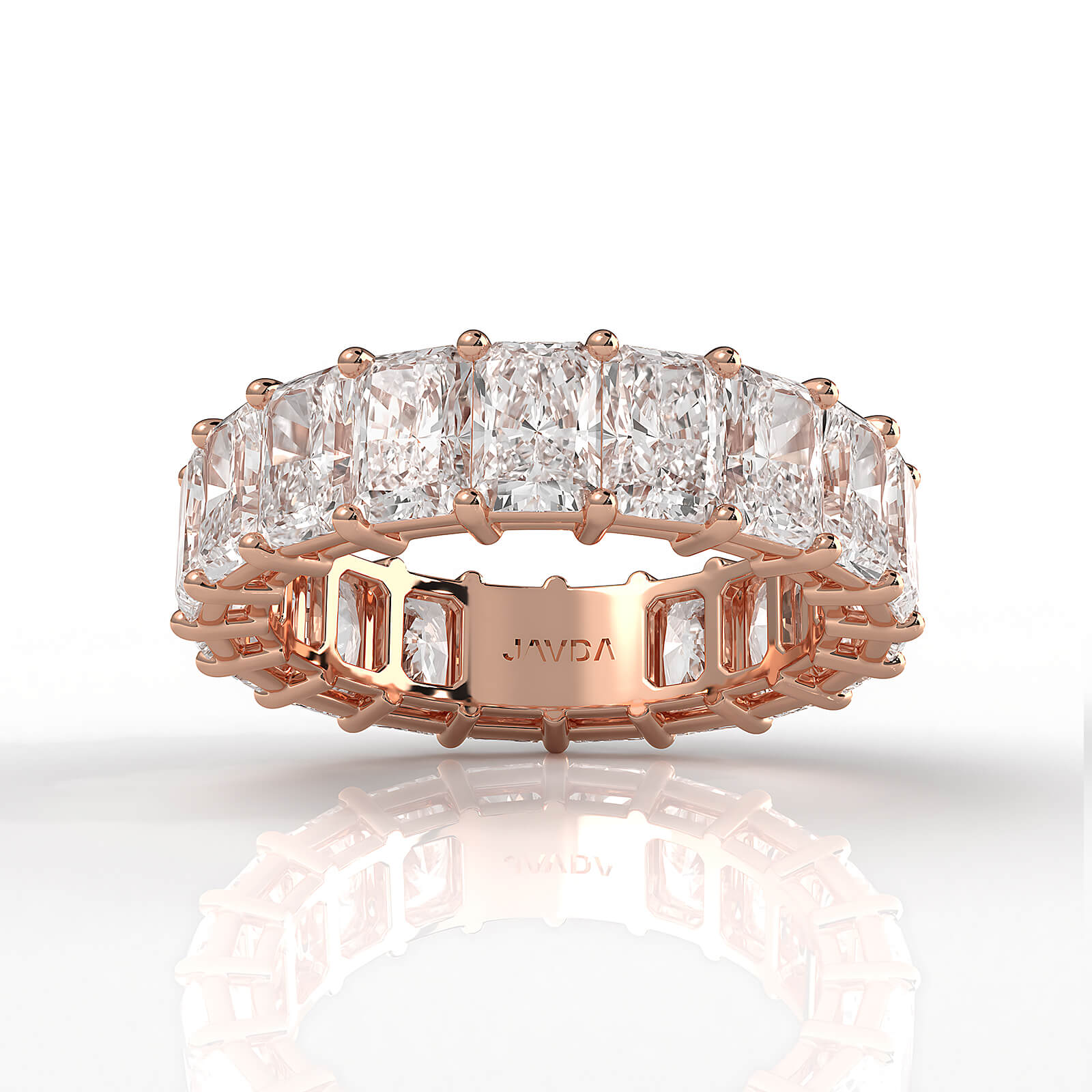 Shared Prong Set Women's Eternity Radiant Lab Diamond Wedding Band 5 mm 7.05ctw