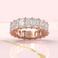 Shared Prong Set Women's Eternity Radiant Lab Diamond Wedding Band 5 mm 7.05ctw