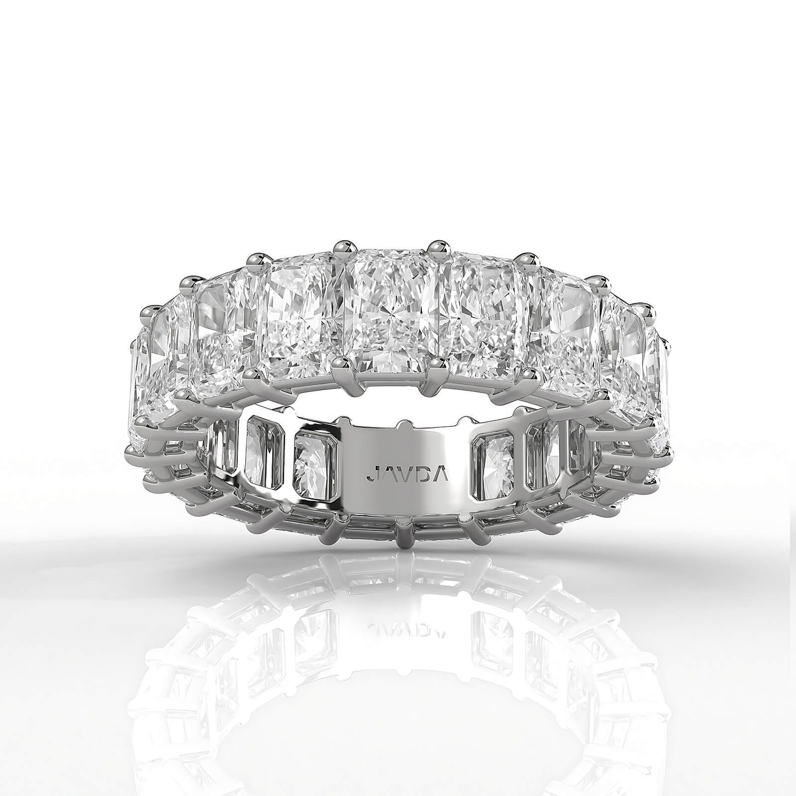 Shared Prong Set Women's Eternity Radiant Lab Diamond Wedding Band 5 mm 7.05ctw