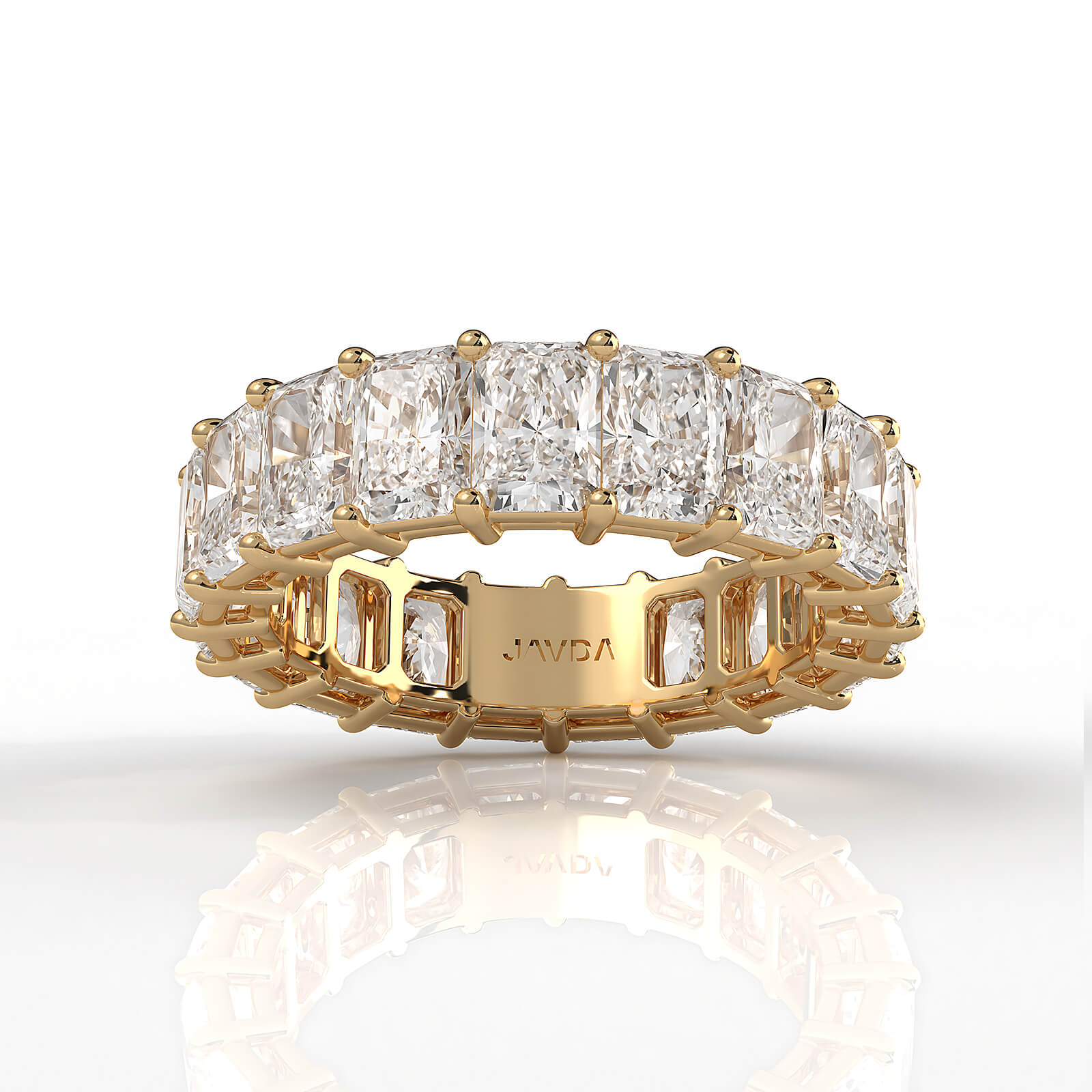 Shared Prong Set Women's Eternity Radiant Lab Diamond Wedding Band 5 mm 7.05ctw