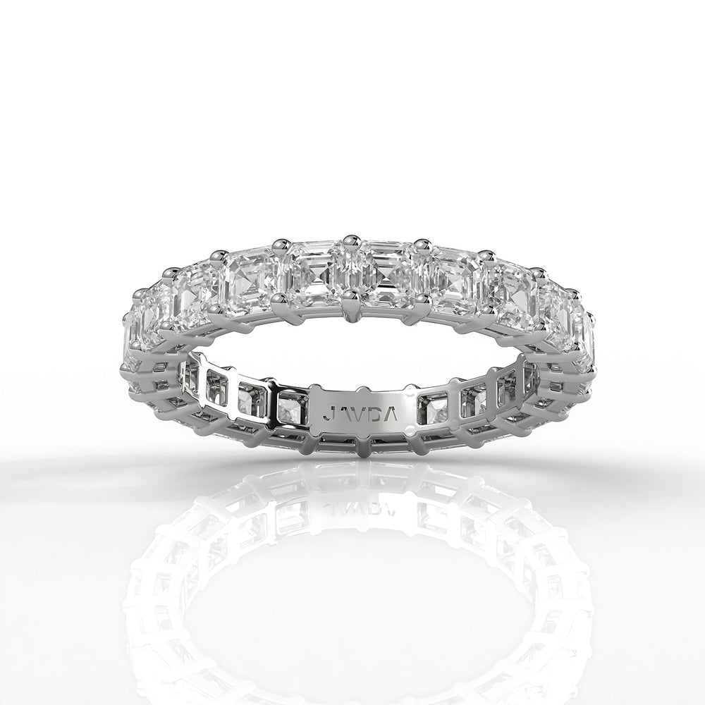 Asscher Cut Shared Prong Lab Diamond Women's Eternity Wedding Band 3 mm 3.4ctw.
