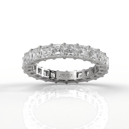 Asscher Cut Shared Prong Lab Diamond Women's Eternity Wedding Band 3 mm 3.4ctw.